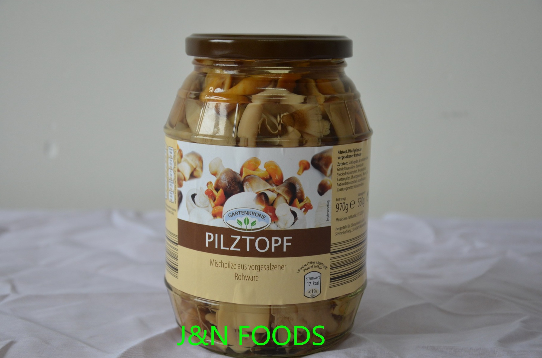 Salted mushroom in jar/tin
